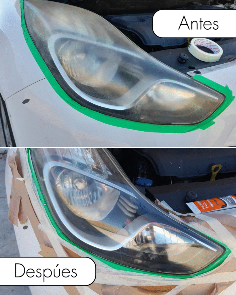 faro antes y despues de pulido